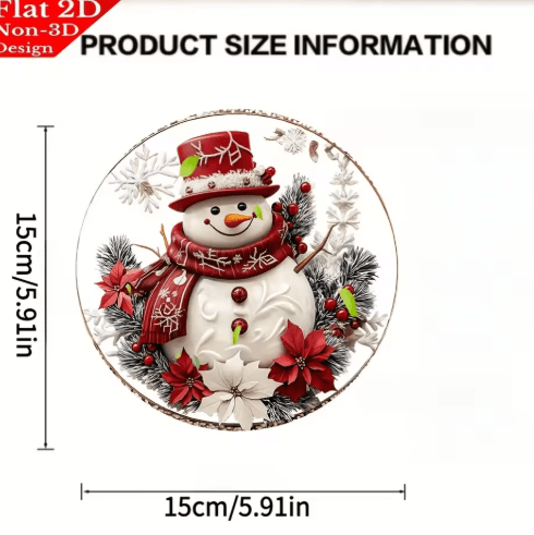 Festive Snowman Christmas Door Sign – Acrylic Winter Hanging Decoration