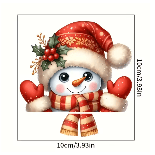 Festive Christmas Wall Sticker Santa Claus & Snowman Switch Decal