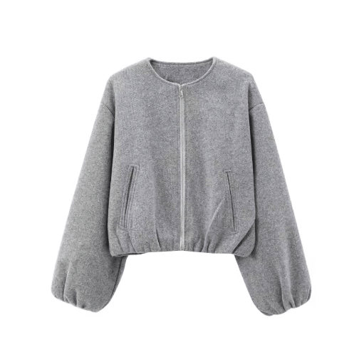 MUJER Red Zipper Bomber Jackets for Women Soft Cropped Jackets Woman 2025 Long Sleeve Woman's Sports Jacket New in Outer