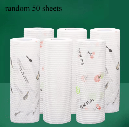 50-Sheet Reusable Dishwashing Cloth Roll for Strong, Grease-Free Cleaning