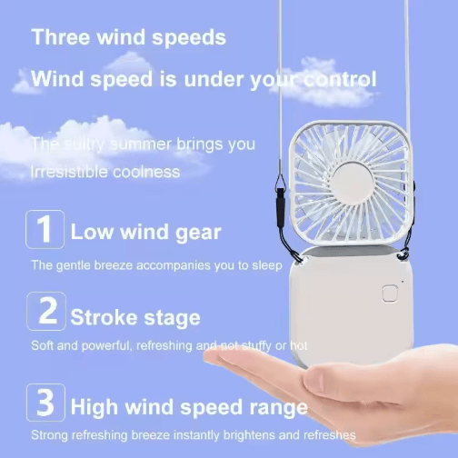 Foldable Handheld Fan - USB Rechargeable Portable Neck & Mini Table Fan