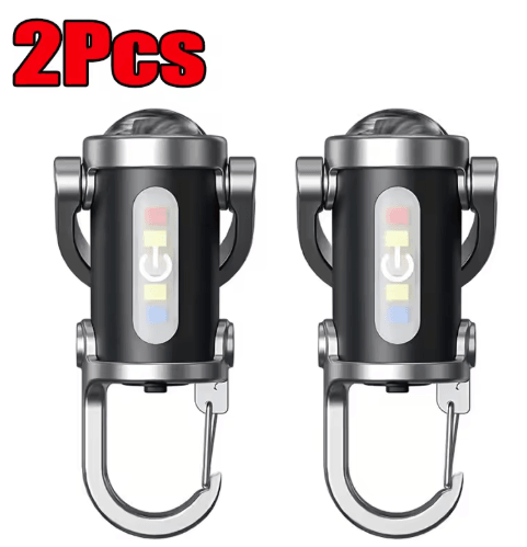 Mini COB LED Keychain Flashlight with USB Rechargeable Power & Waterproof Design