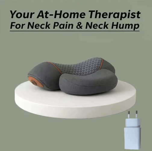 Electric Neck Traction Pillow Massager with Heat – Ergonomic neck massager pillow for Cervical Relief & Relaxation