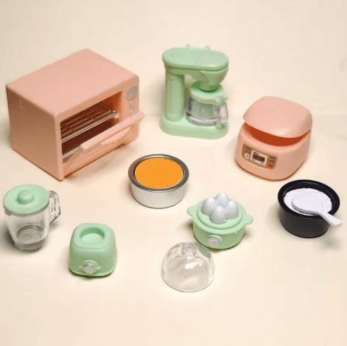 1is to12 Scale Mini Kitchen Playset with Microwave, Rice Cooker & Realistic Appliance