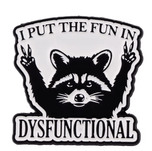 Cute Raccoon Enamel Pin – Funny Animal Brooch Lapel Badge for Bags & Outfits