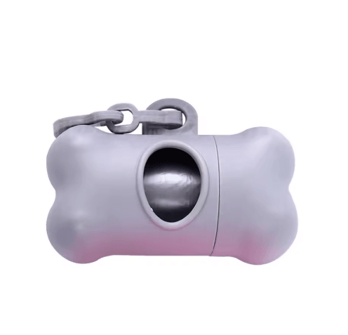 Bone-Shaped Dog Poop Bag Dispenser - Portable Pet Waste Bag Holder with Clip