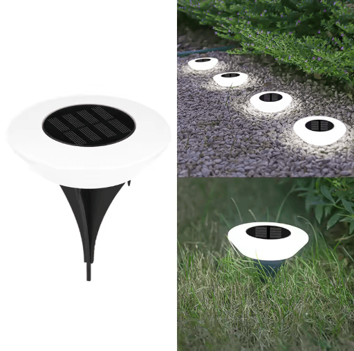 14-LED Solar Ground Lights Waterproof Outdoor Pathway & Garden Landscape Lighting 1/4 Pack