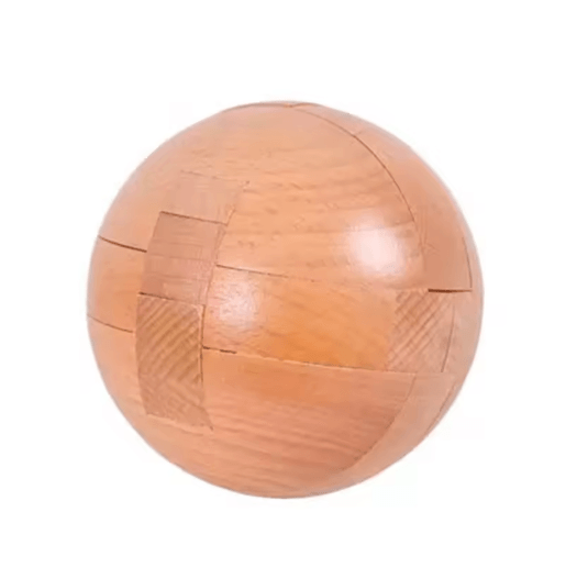 Wooden Kongming Lock Puzzle 3D Sphere Brain Teaser for Kids & Adults