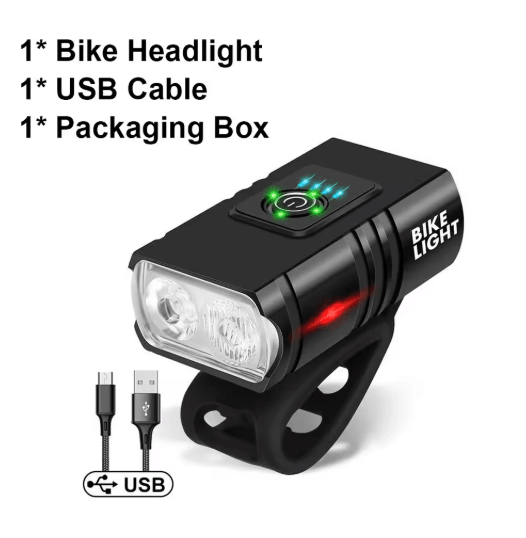 RideBeam T6 LED Bike Light USB Rechargeable High Beam Bicycle Headlight
