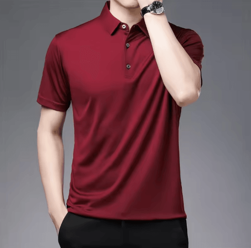 Mens Short Sleeve Polo Shirt Breathable Business Casual Summer Essential