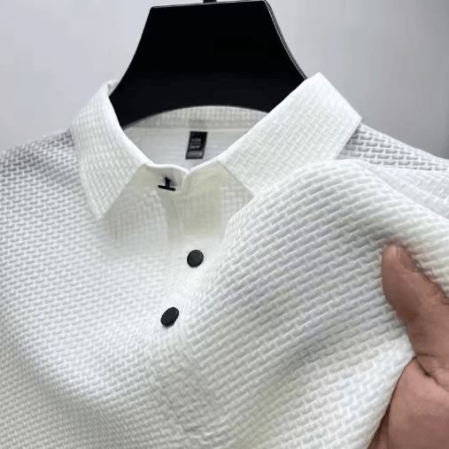 Mens Embroidered Polo Shirt Short Sleeve Business Casual Summer Top