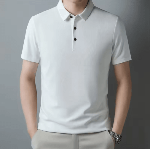 Mens Waffle Polo Shirt Short Sleeve Textured Casual Summer Top