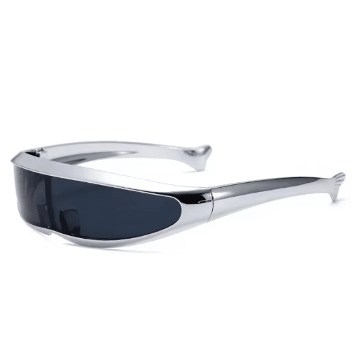 Futuristic Chrome Shield Visor Sunglasses | Festival Y2K Silver Mirror Vintage 00s Silver Mirrored Futuristic Cyberpunk Shield  main image 2