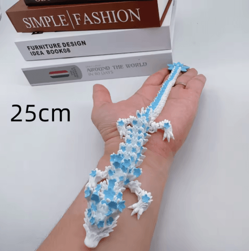 3D Printed Cherry Blossom Dragon Articulated Love Dragon Desk Decor