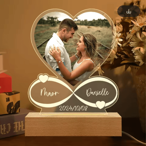 Personalized Acrylic Photo Plaque Custom Couple Frame for Anniversary & Valentines Gifts