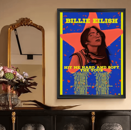 Billie Eilish Vintage Kraft Poster – Retro Aesthetic Music Wall Decor