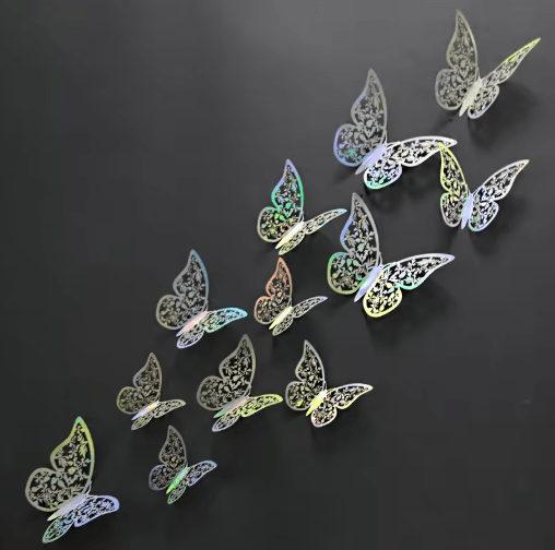 3D Mirror Butterfly Wall Stickers DIY Decorative Wall Art Set