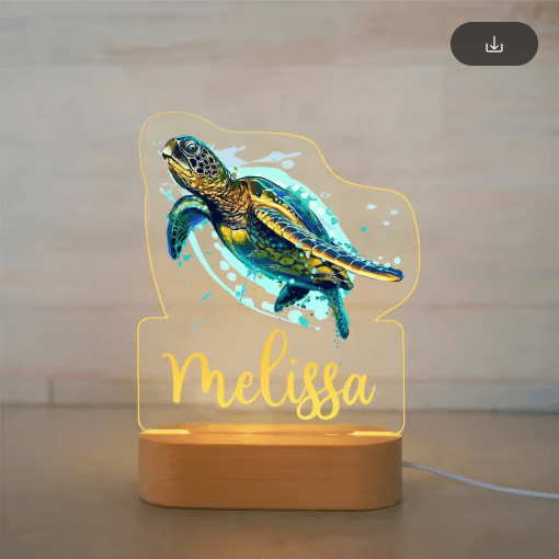 Personalized Animal Acrylic Night Light Custom Name LED Lamp for Kids