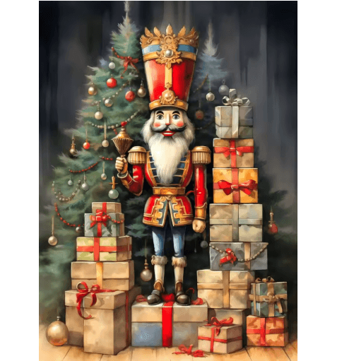 Classic Christmas Wall Art Canvas – Santa Claus & Tree Holiday Poster Decor