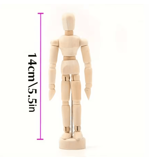 Poseable Wooden Artist Mannequin Adjustable Drawing Reference Figure