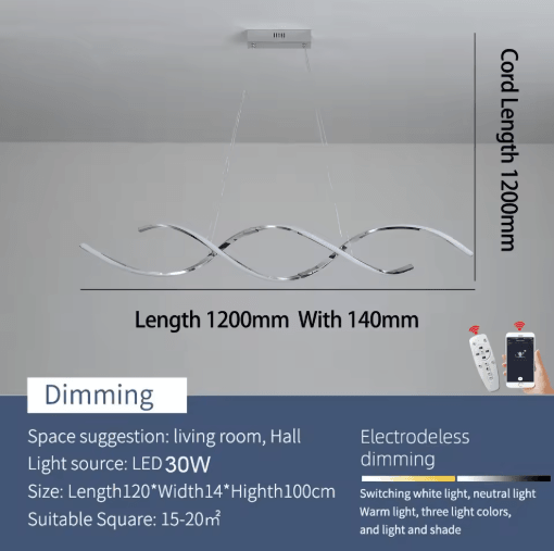 Modern LED Chandelier Minimalist Linear Pendant Light for Dining & Living Spaces