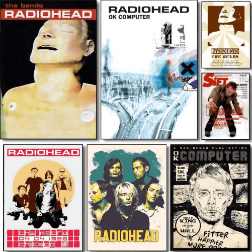 Radiohead Vintage Rock Band Poster – Retro Music Wall Art De | Inspire ...