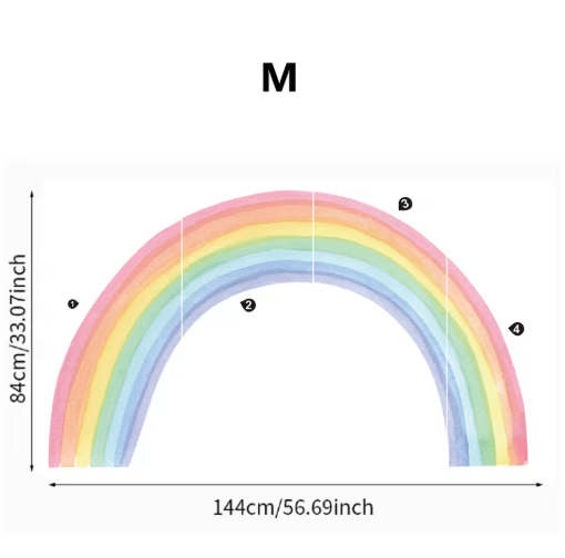 Pastel Rainbow Wall Stickers Nursery Wall Decals for Kids Room Decor