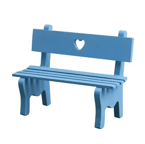 Miniature Fairy Garden Bench – Wooden Dollhouse Decor & Micro Landscape Accent