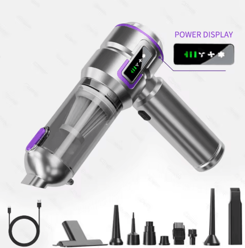 Mini Portable Car Vacuum Cleaner with Blower – High-Power Handheld Cleaner