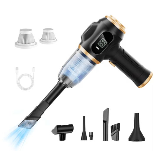 2-in-1 Cordless Air Duster & Vacuum Portable Handheld Cleaner with Digital Display