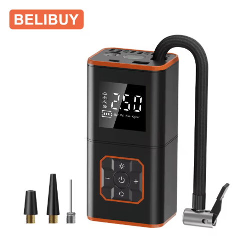 Portable ABS Air Compressor – Electric Car Tire Inflator for Car, Bike & Motorcycle