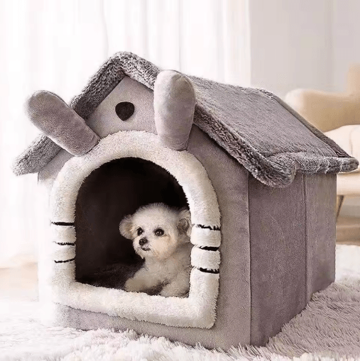All Season Dog House Bed Warm Removable Washable Pet House for Small Dogs & Cats
