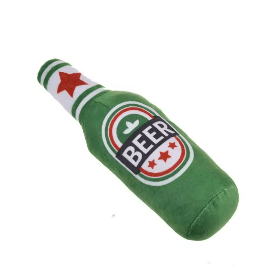 Brew Buddy Squeaky Plush Dog Toy Bite Resistant Interactive Chew Toy for Dogs