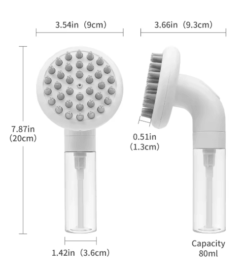 3-in-1 Silicone Dog Bath Brush & Shampoo Dispenser for Gentle Pet Grooming