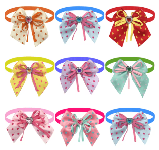 Love Style Pet Bow Tie Set for Dogs & Cats – Valentines Day Grooming Accessories 50 100pcs