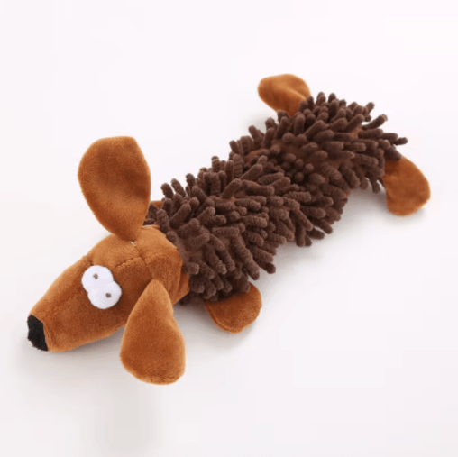 Animal Shape Plush Dog Toy Squeaky Chew & Teeth Cleaning Toy for Small Breed Puppies