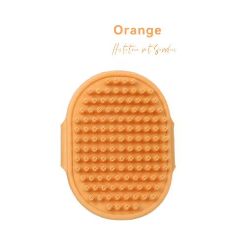 Pet Grooming Bath Brush – Rubber Bristle Shedding & Massage Comb for Cats & Dogs