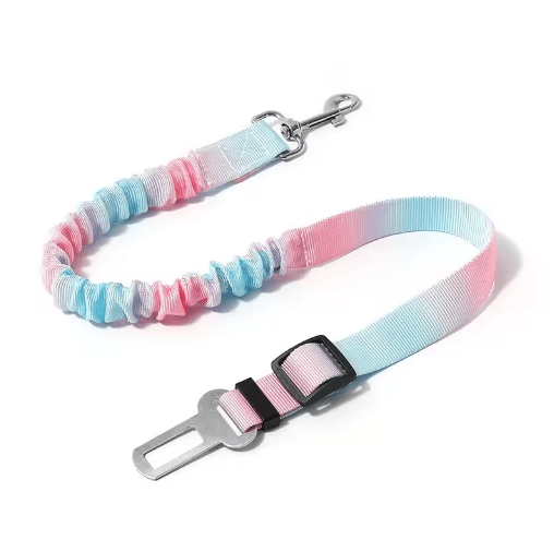 Adjustable Car Safety Buckle Dog Leash – Gradient Pet Seat Belt for Safe Travel