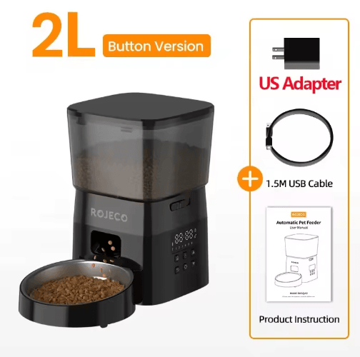 ROJECO Automatic Pet Feeder – Smart Dry Food Dispenser for Cats & Dogs