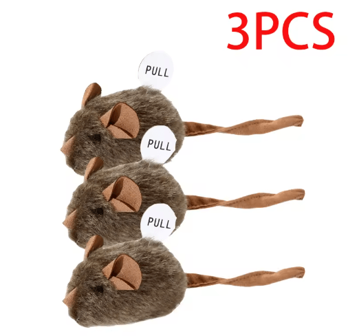 Interactive Plush Mouse Cat Toy – Squeaky Bite-Resistant Chew Toy for Cats & Kittens