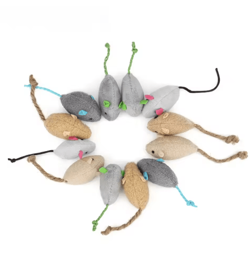5PCS Catnip Mouse Toys Set for Interactive Indoor Play