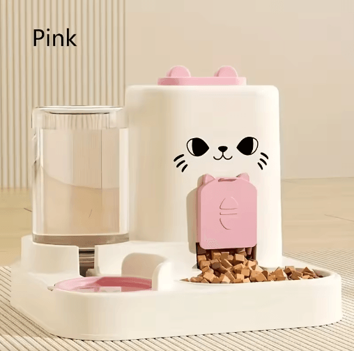 Large Capacity Automatic Pet Feeder & Water Dispenser Integrated Food and Water Bowl for Cats & Dogs