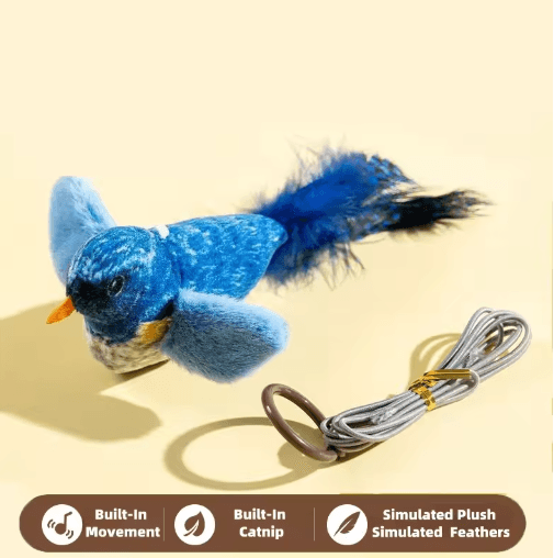 Interactive Bird Sound Cat Toy Plush Catnip Hunting Toy for Indoor Cats