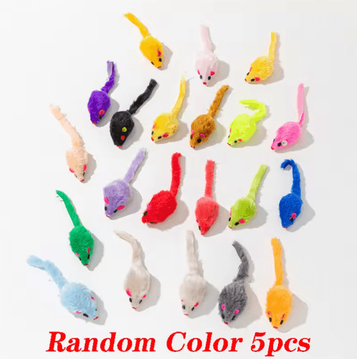 5PCS Plush Cat Mouse Toys Soft Interactive Mice for Kittens & Cats