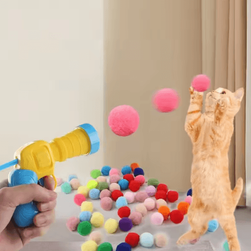 Bounce Blast Interactive Cat Toy Launcher with Plush Ball