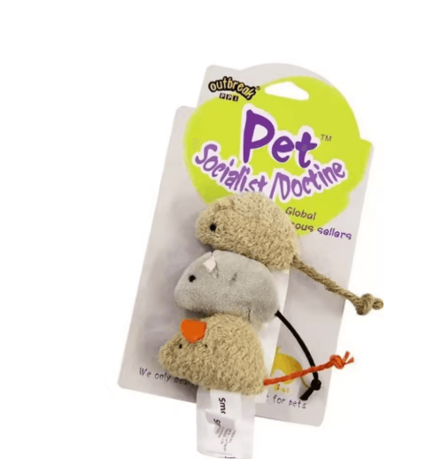 3-Piece Plush Mouse Cat Toy Set for Interactive Play and Hunting Fun