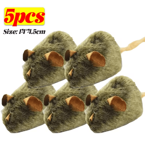 Interactive Plush Mouse Cat Toy with Realistic Squeaky Design