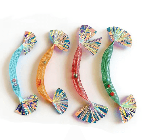 4PCS Mesh Shrimp Cat Toy Set – Interactive Simulated Prawn Chew Toys for Cats and Kittens
