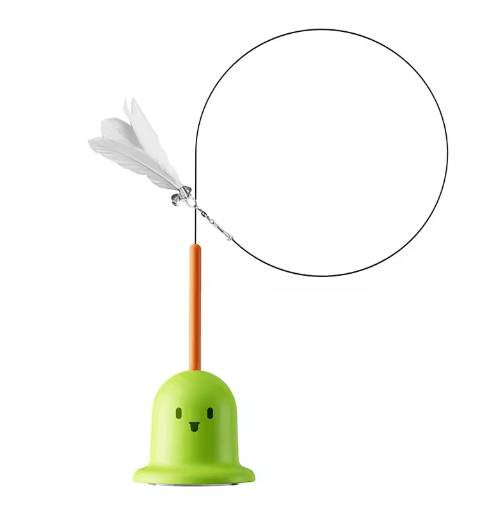 Feather Bounce Interactive Cat Teaser Wand – Detachable Bite-Resistant Play Stick with Ball Toys for Kittens