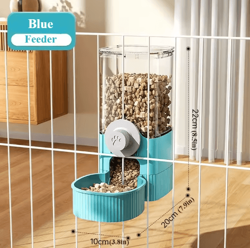 CageMount Gravity Pet Feeder & Water Dispenser Set – Hanging Automatic Food & Water Station for Cats, Dogs & Small Pets